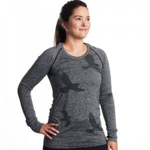 Oiselle Flyte Seamless Long Sleeve Athletic Running Tee T-Shirt Black Small
